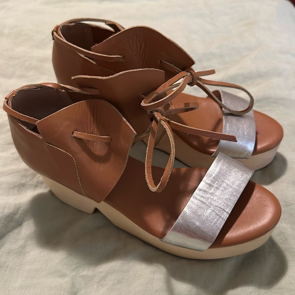 FIEL‎ ANTHROPOLOGIE WOOD CLOG PLATFORM WEDGE​​​